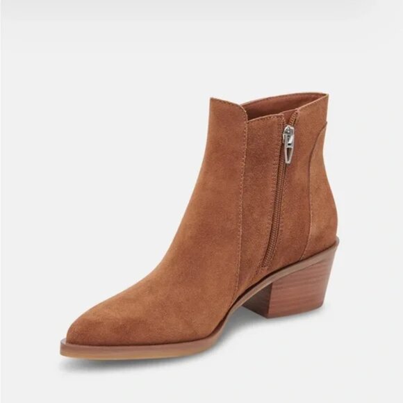 NEW DOLCE VITA Sawyer Booties chestnut for women 563tn - Picture 3 of 4